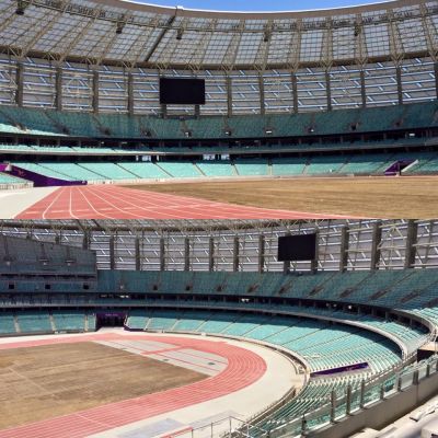 Bakı Olimpiya Stadionunda Azərbaycan - İtaliya oyununun hazırlıqlarına başlanıldı ÖZƏL