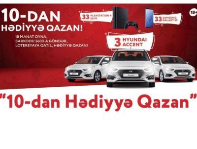 “Topaz”dan daha bir lotoreya: “Hyundai Accent” udmaq şansını qaçırma!