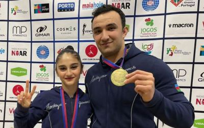 Akrobatika gimnastlarımızdan qızıl medal