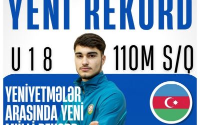 Azərbaycan atleti Skopyedə ölkə rekorduna imza atıb