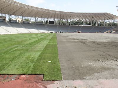 Respublika stadionunun ot örtüyü yenilənir