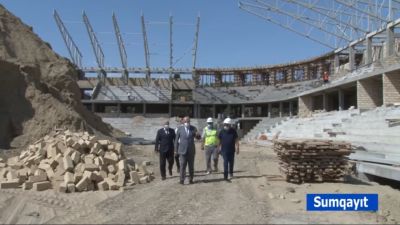 İcra başçısı tikilməkdə olan Sumqayıt stadionunda