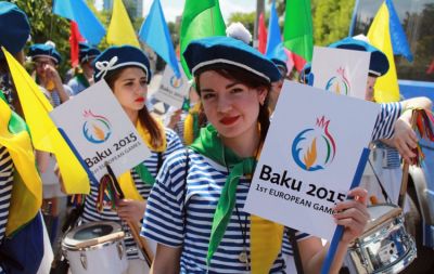 Kiyevdə ilk Avropa Oyunları ilə bağlı bayram yürüşü