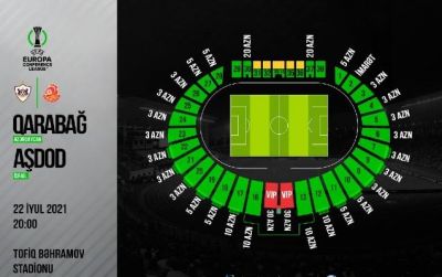 “Qarabağ” - “Aşdod” oyununun biletləri satışa çıxarılır