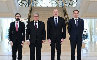 İlham ƏIiyev “Barselona”nın prezidentini qəbul edib