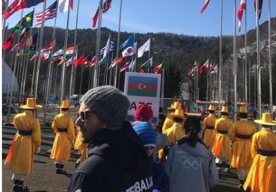 Cənubi Koreyadakı Olimpiya Kəndində Azərbaycan bayrağı qaldırılıb